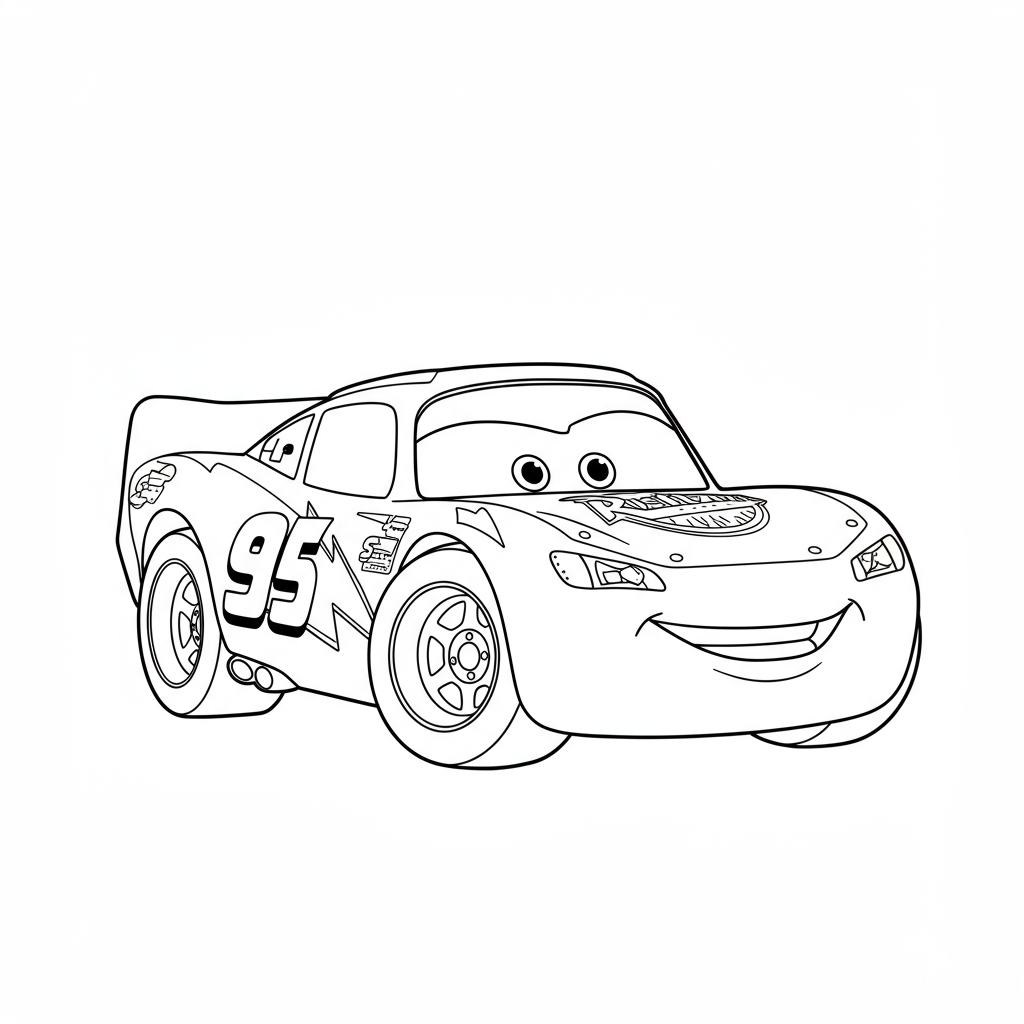 lightning mcqueen sevimli boyama sayfası