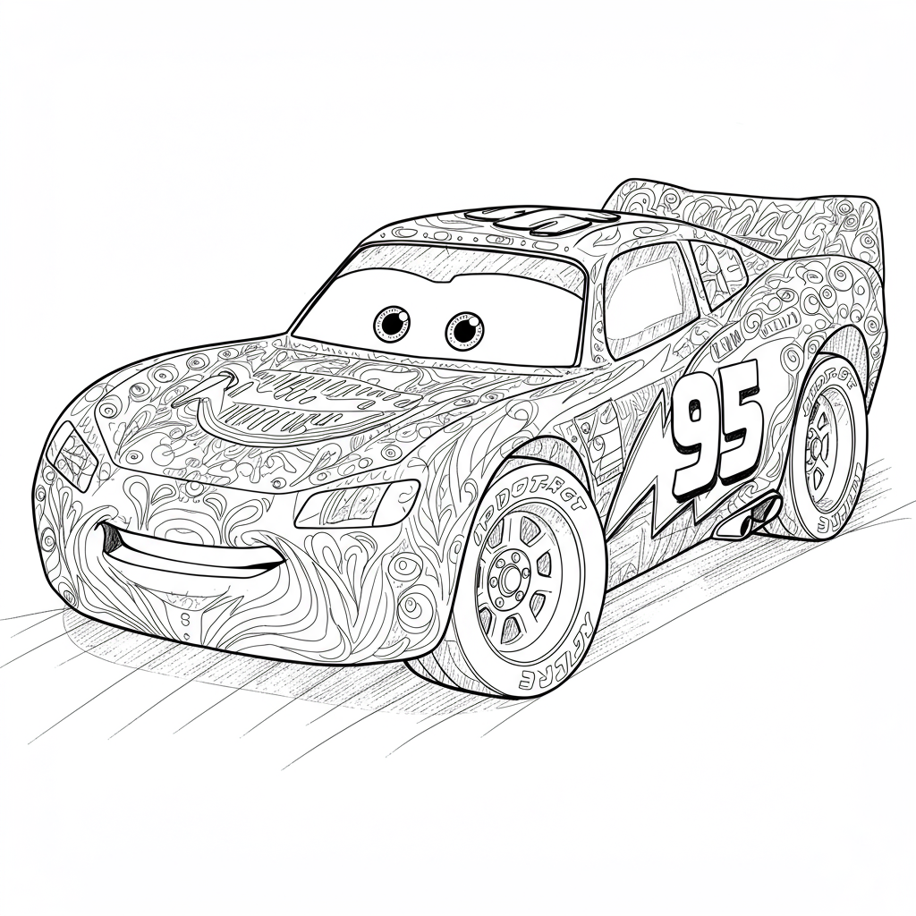 disegni da colorare di Saetta McQueen decorativo