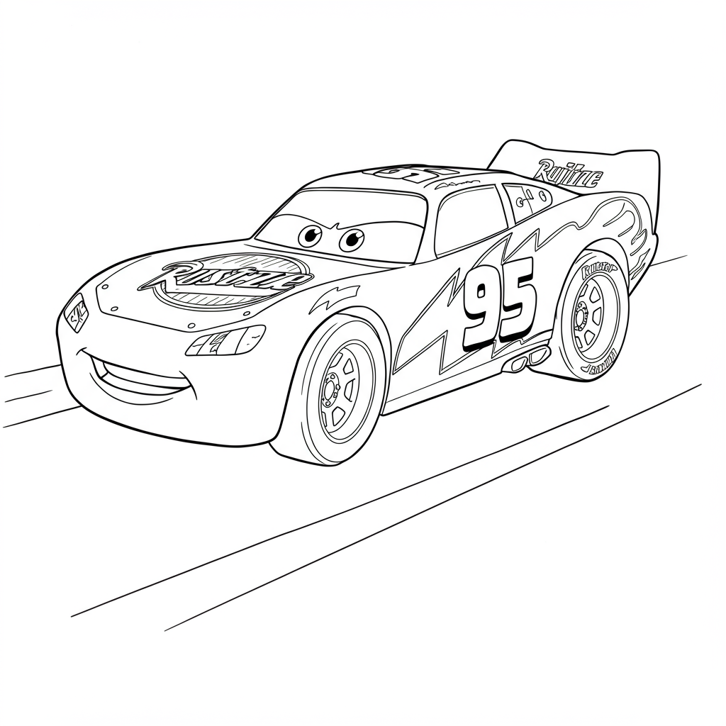 disegni da colorare di Saetta McQueen dettagliato