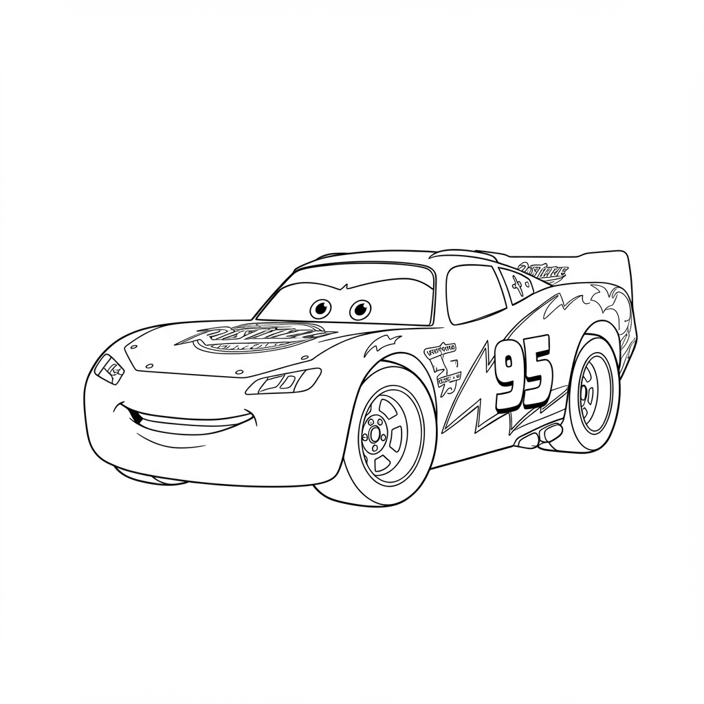 disegni da colorare di Saetta McQueen facile