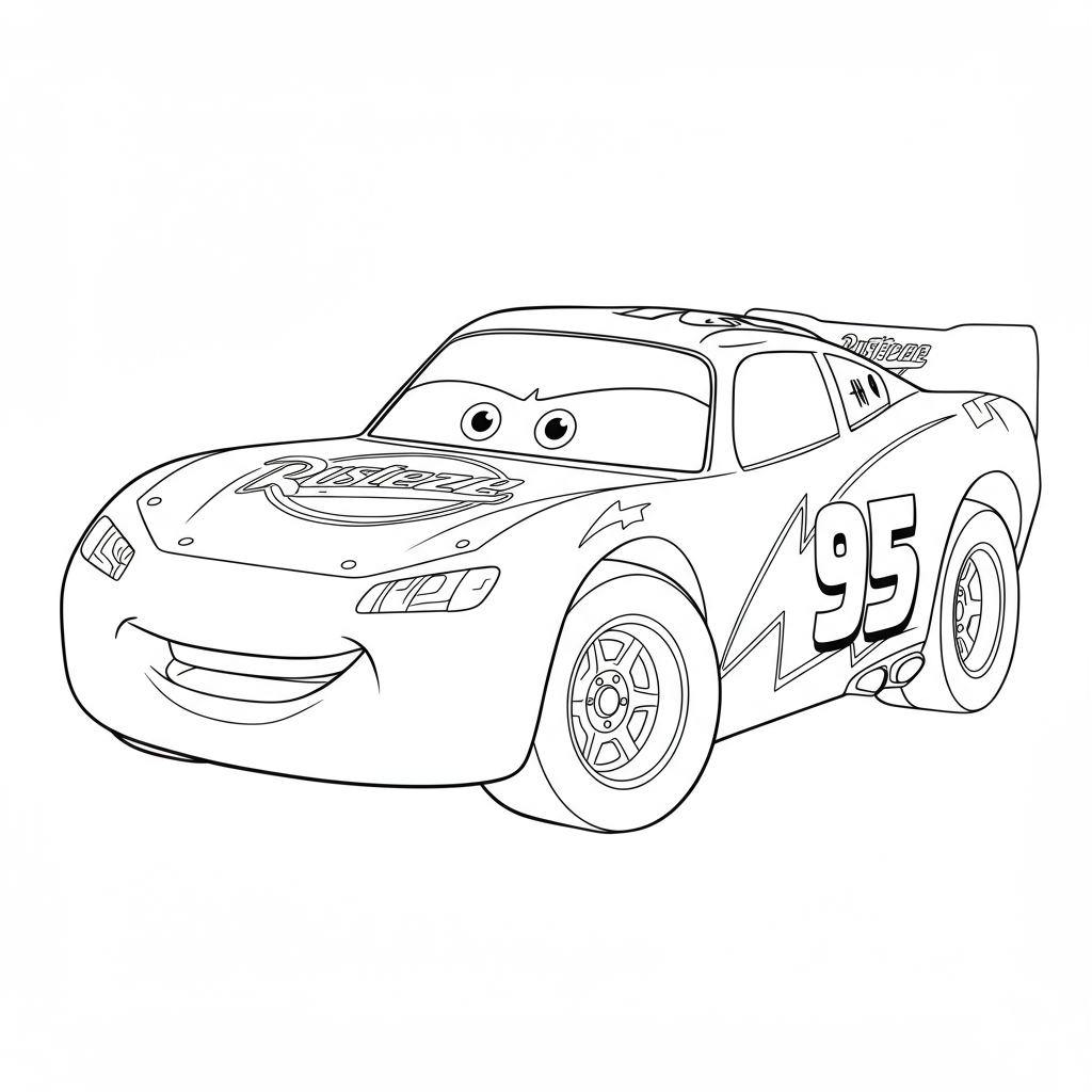 lightning mcqueen eğitici boyama sayfası