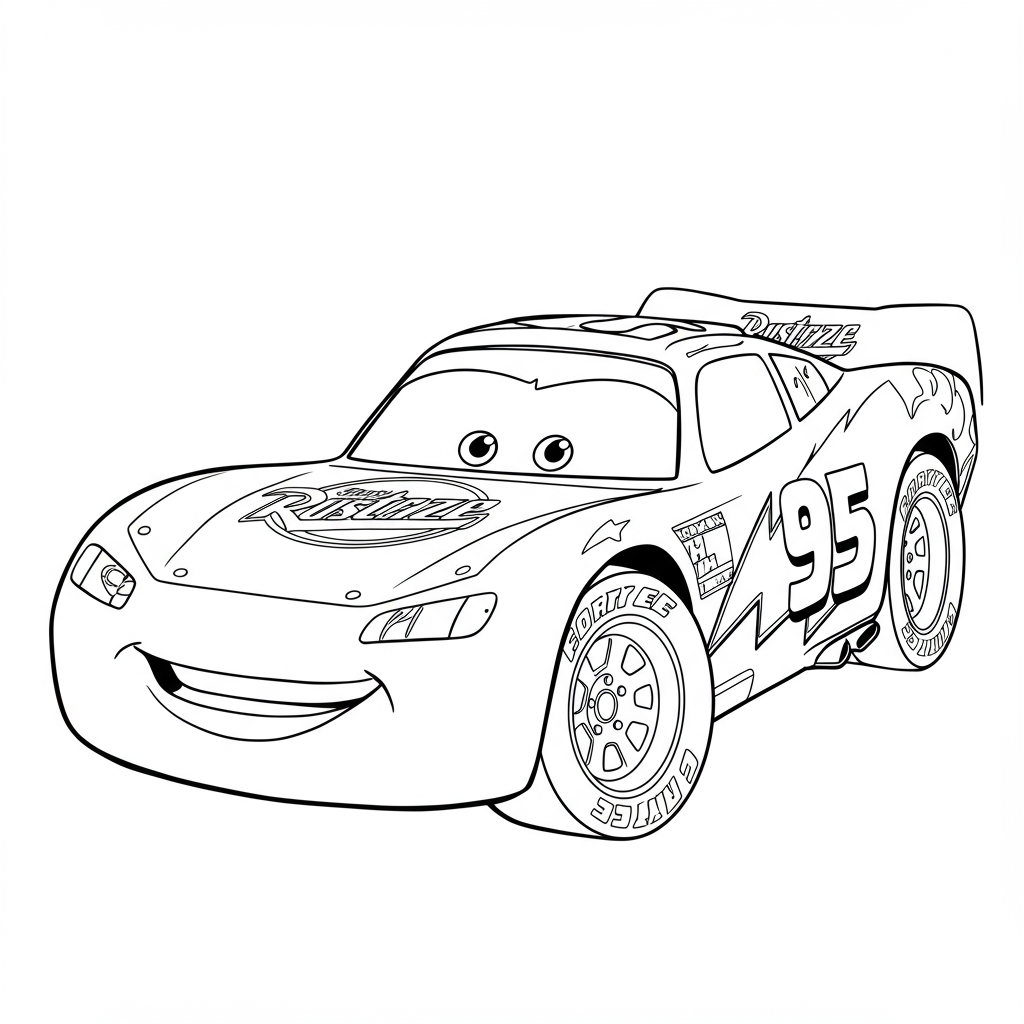 disegni da colorare di Saetta McQueen educativo