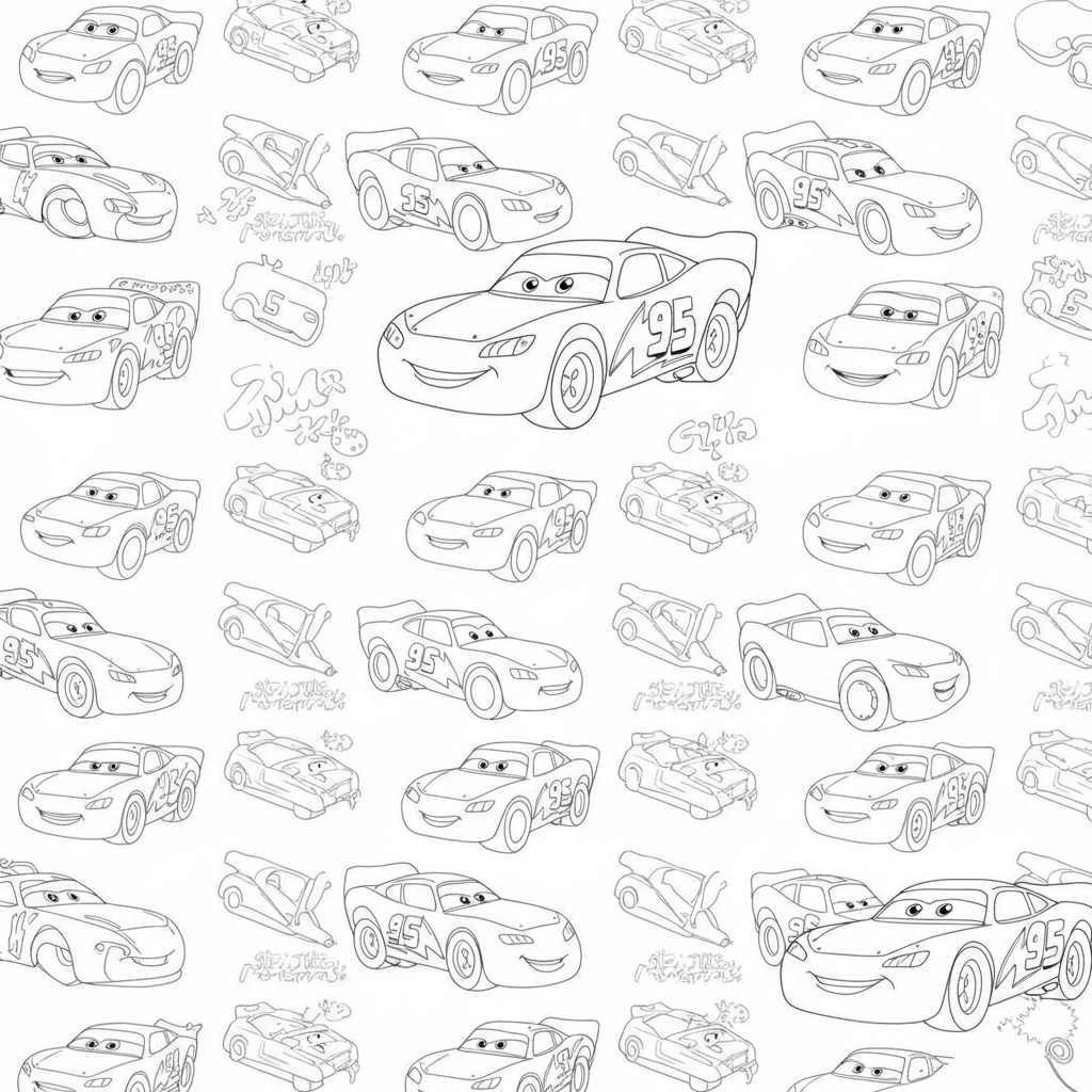 lightning mcqueen desen boyama sayfası