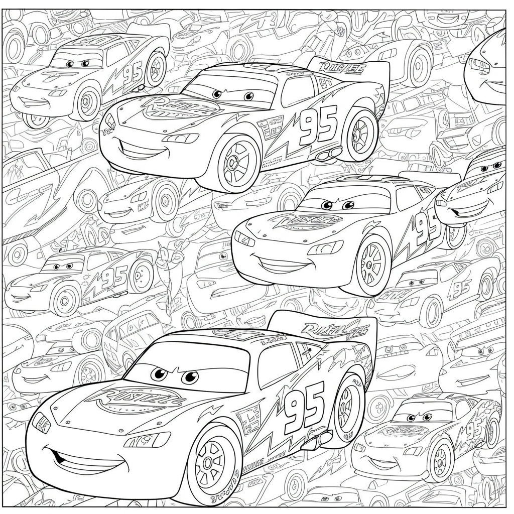 disegni da colorare di Saetta McQueen motivo