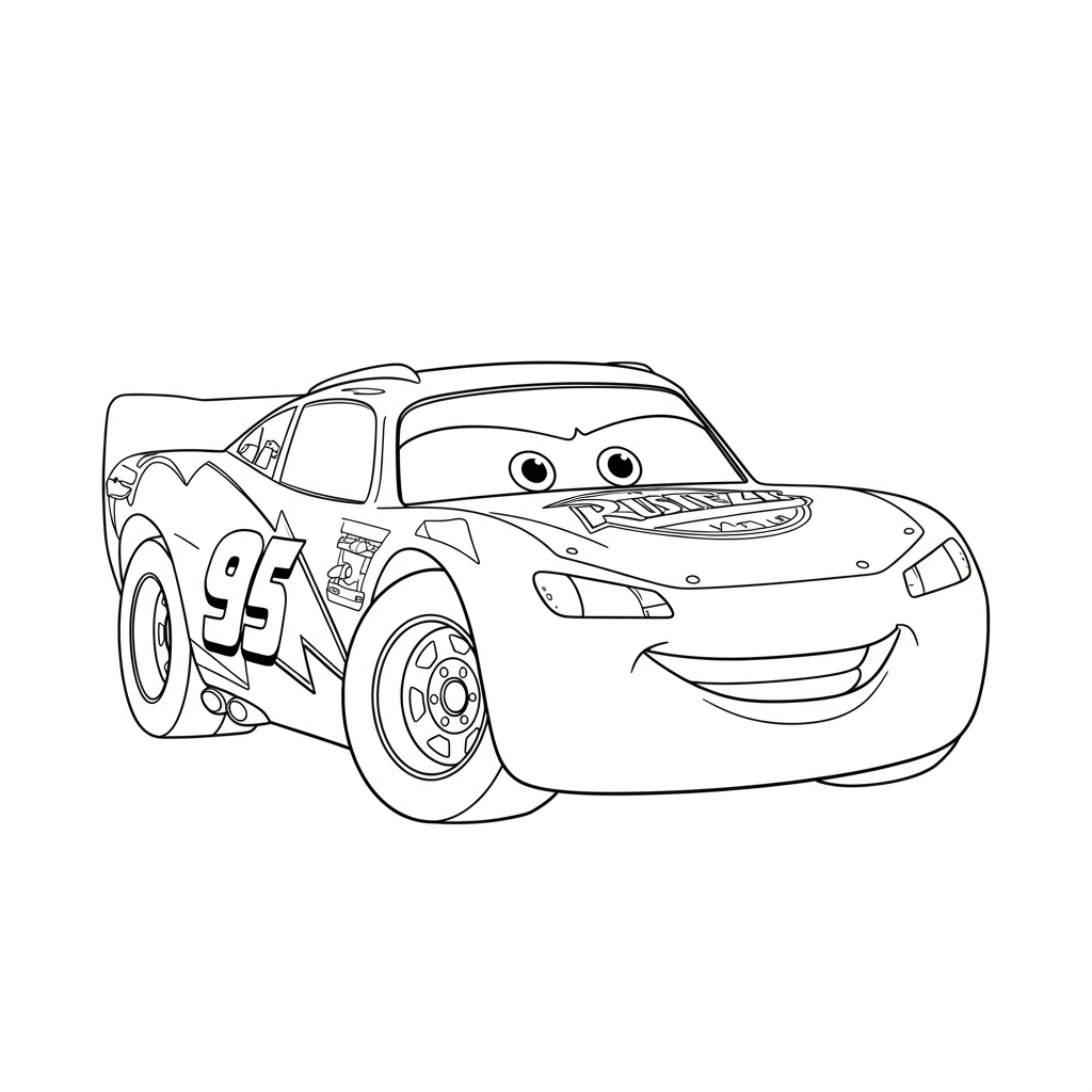 lightning mcqueen portre boyama sayfası