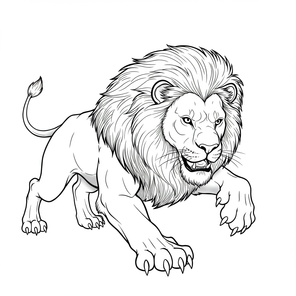 lion action coloring page