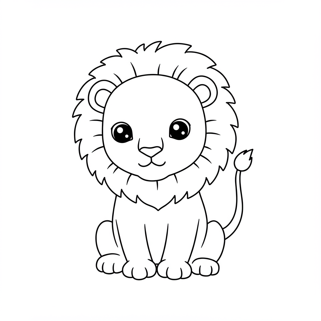 lion baby coloring page