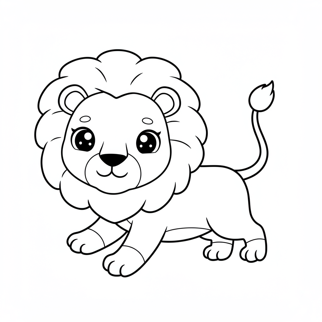lion cute coloring page