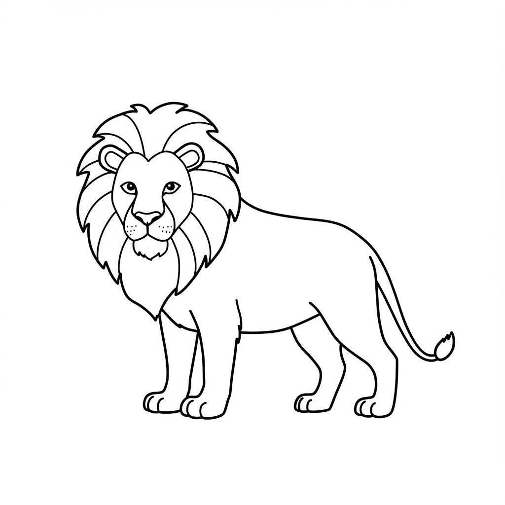 lion easy coloring page