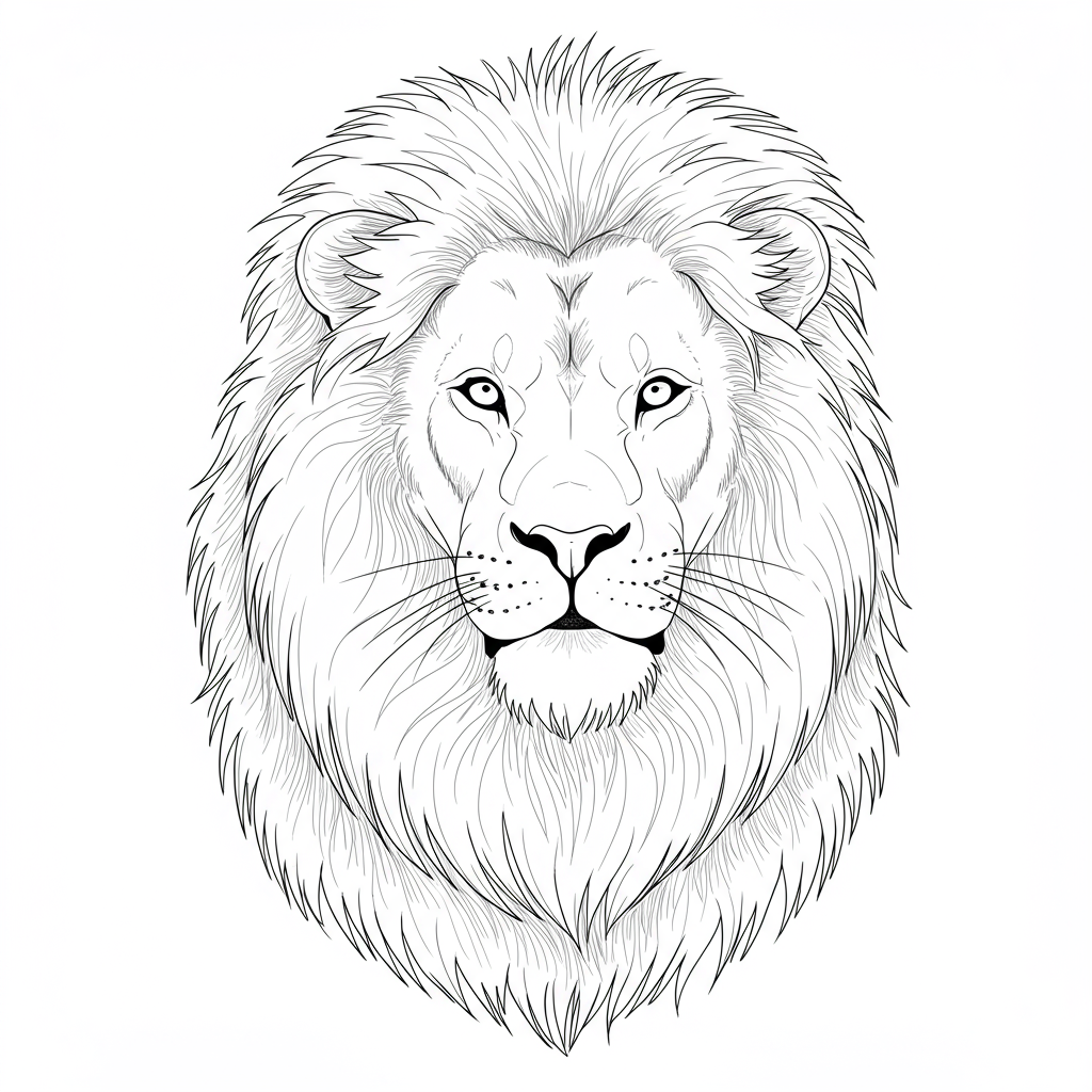 lion portrait coloring page