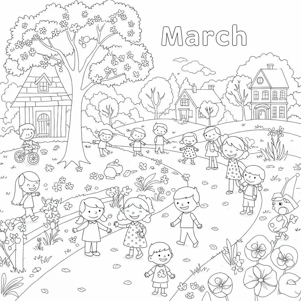march easy coloring page