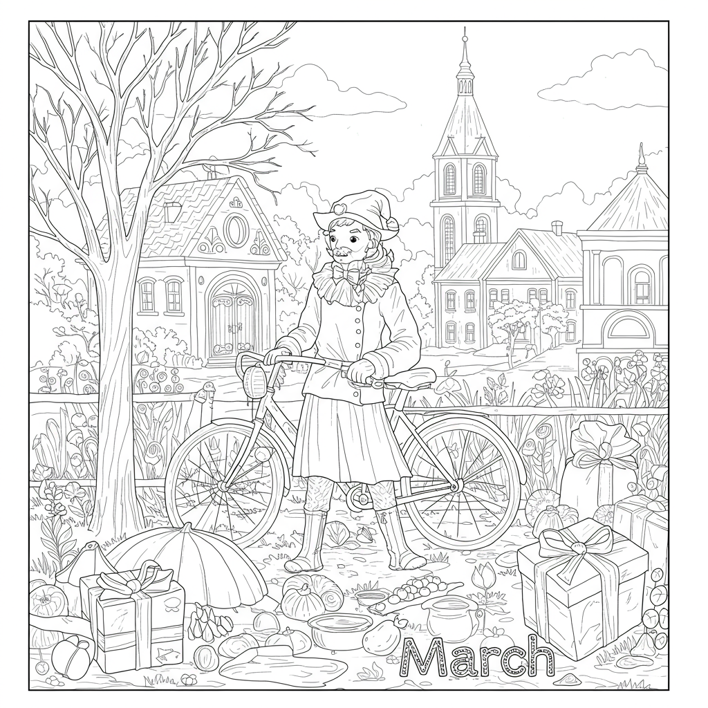 march portrait coloring page