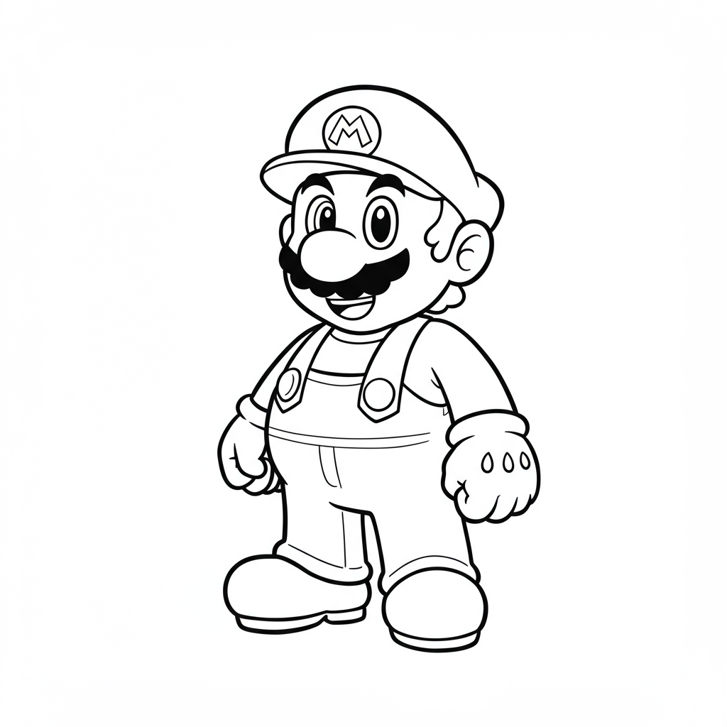 kolorowanka z Mario z kreskówki