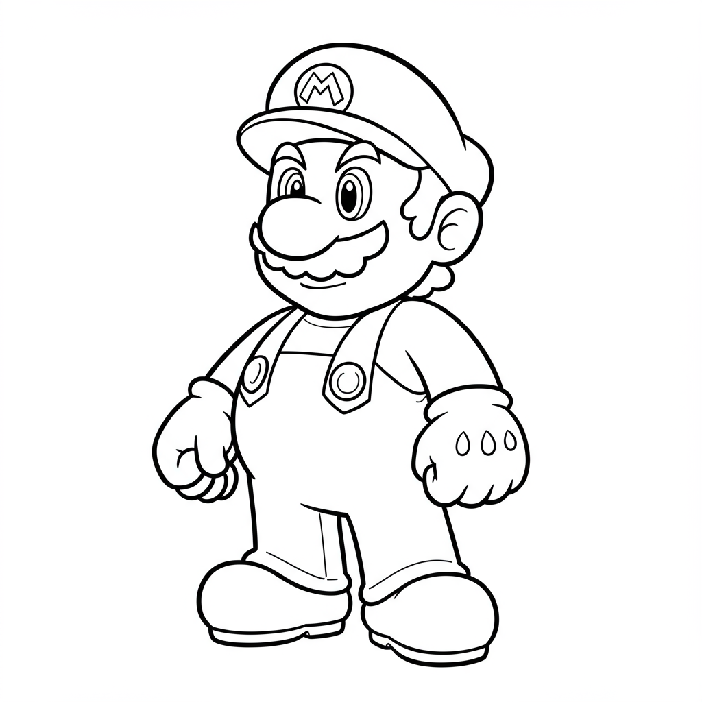 mario cartoon coloring page