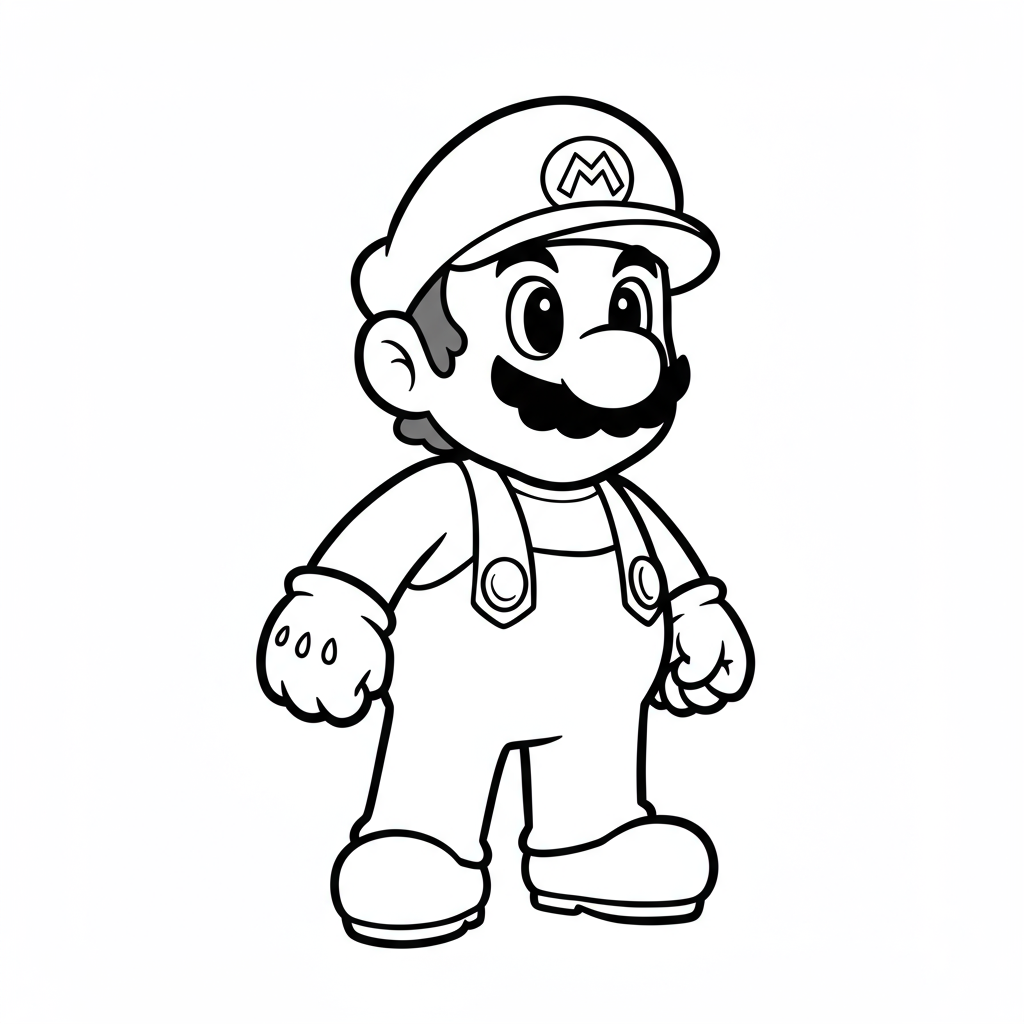 mario cute coloring page