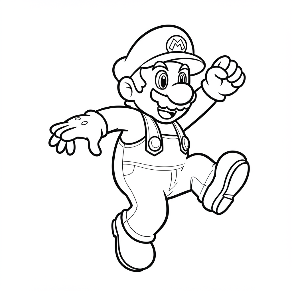 mario decorative coloring page