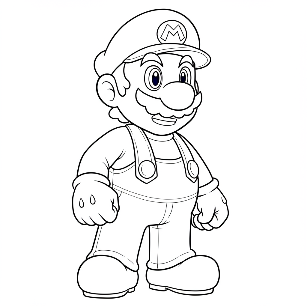 szczegółowa kolorowanka z Mario