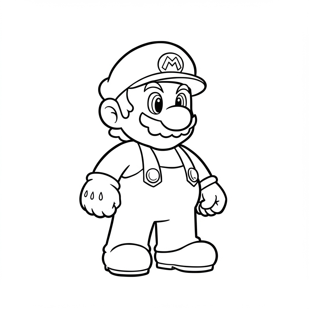 mario easy coloring page