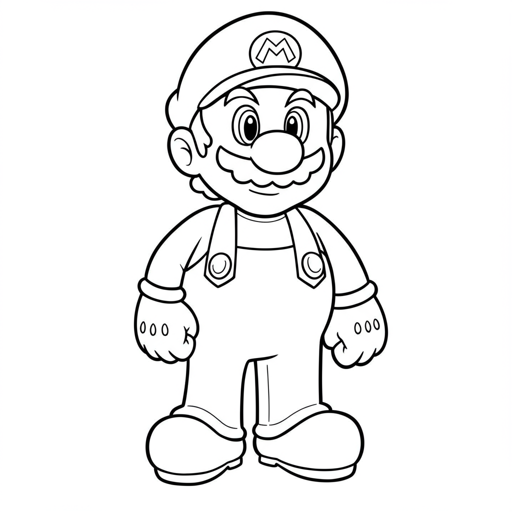 mario educational coloring page