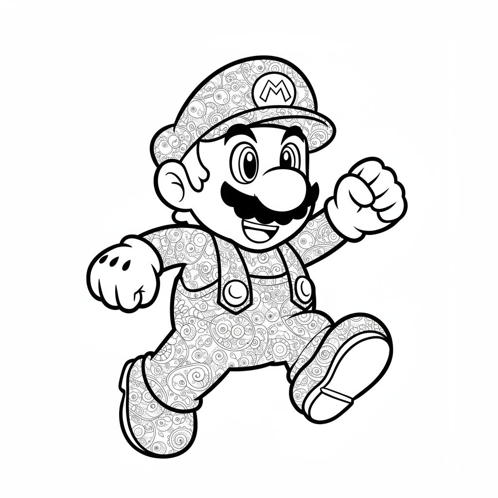 mario pattern coloring page