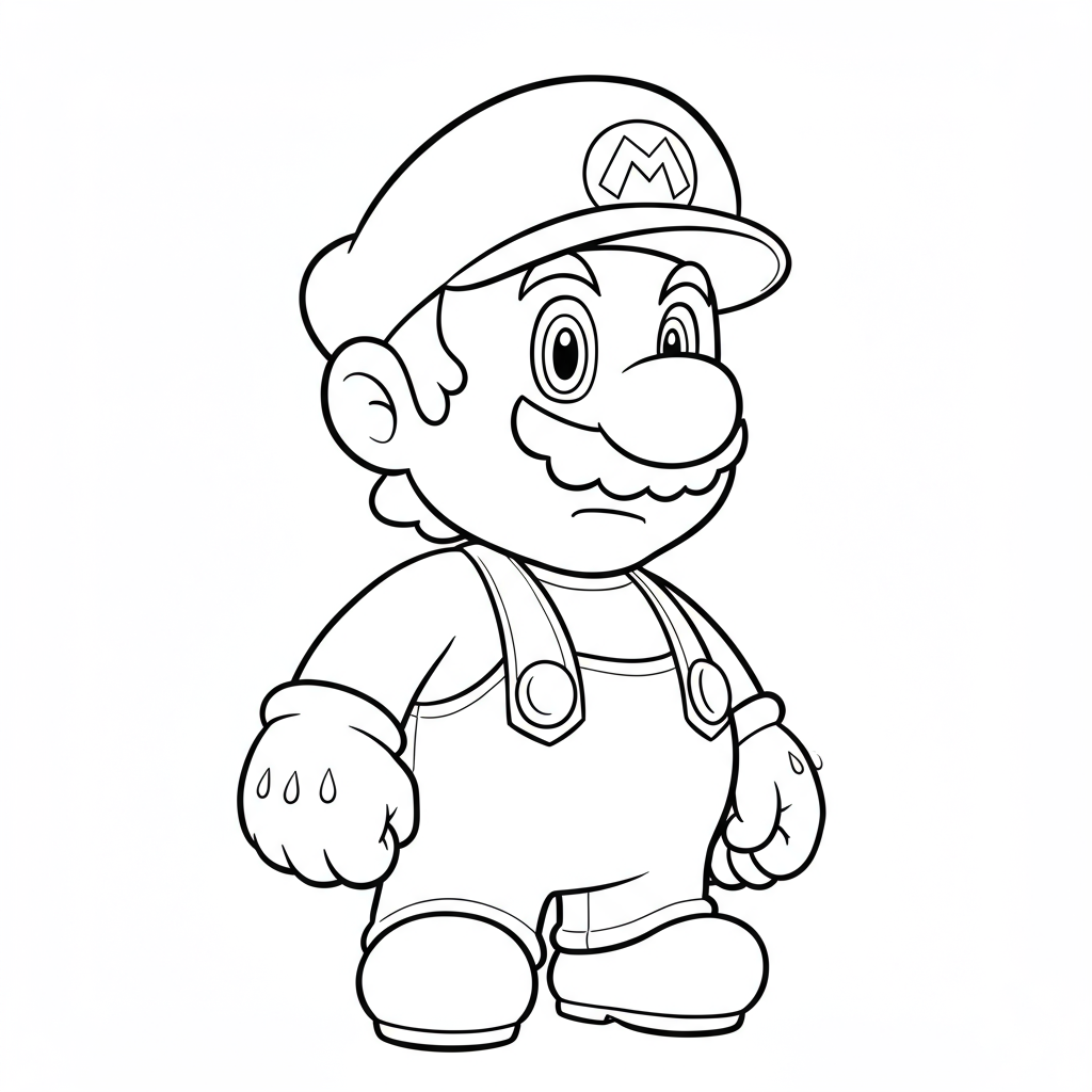 portretowa kolorowanka z Mario