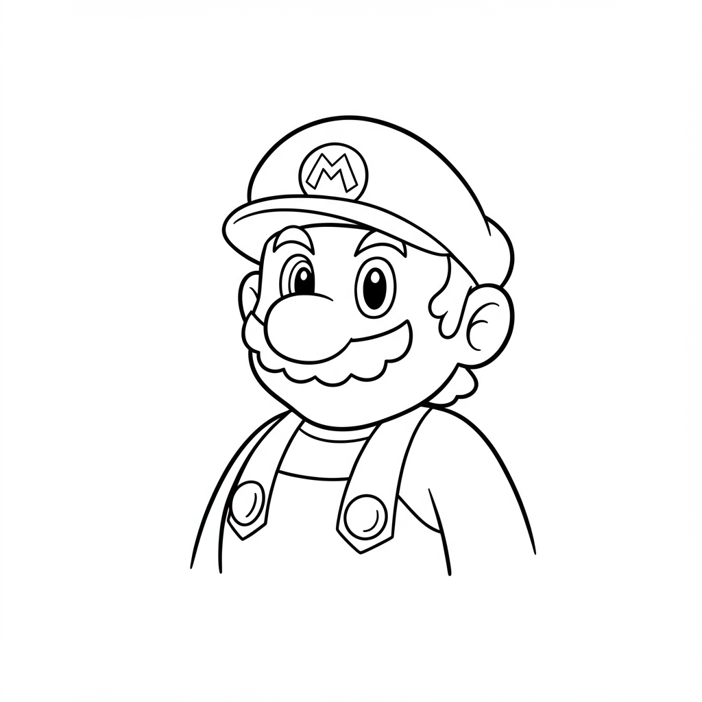 mario portrait coloring page