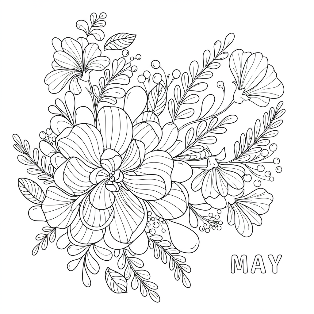 may abstract coloring page