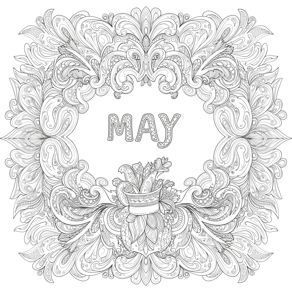 may pattern coloring page