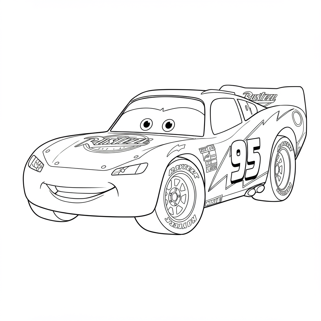 mcqueen detaillierte Malvorlage