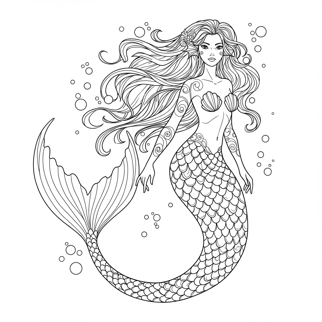 disegni da colorare sirena astratta