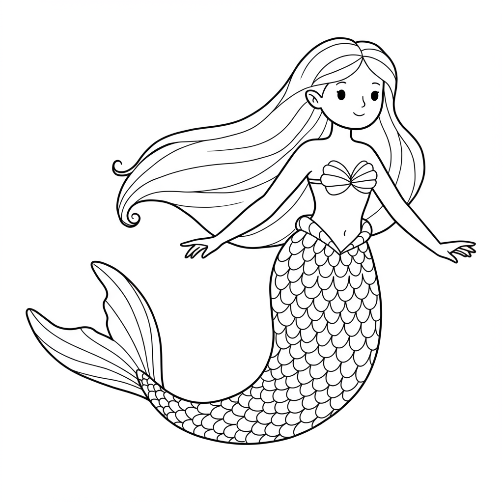 disegni da colorare sirena cartone animato