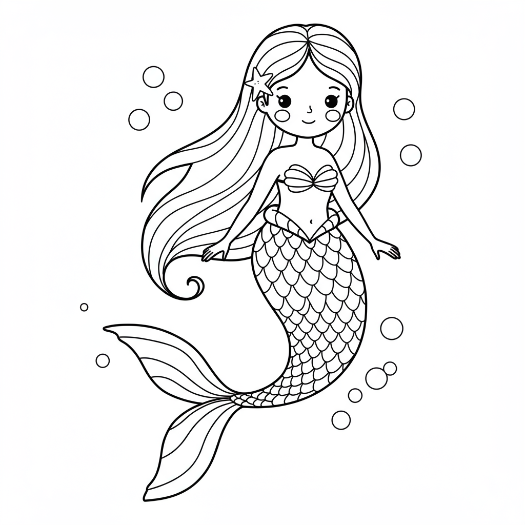 disegni da colorare sirena carina