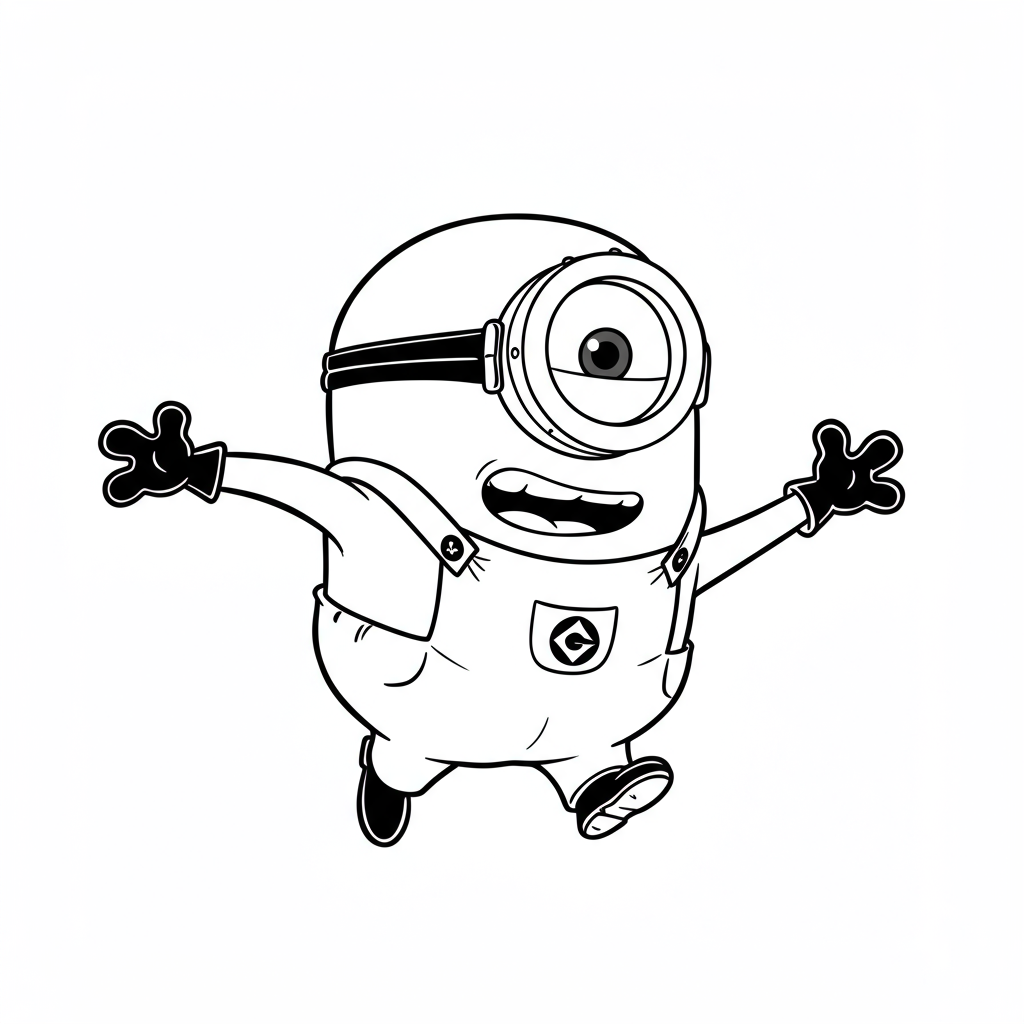 minion action coloring page