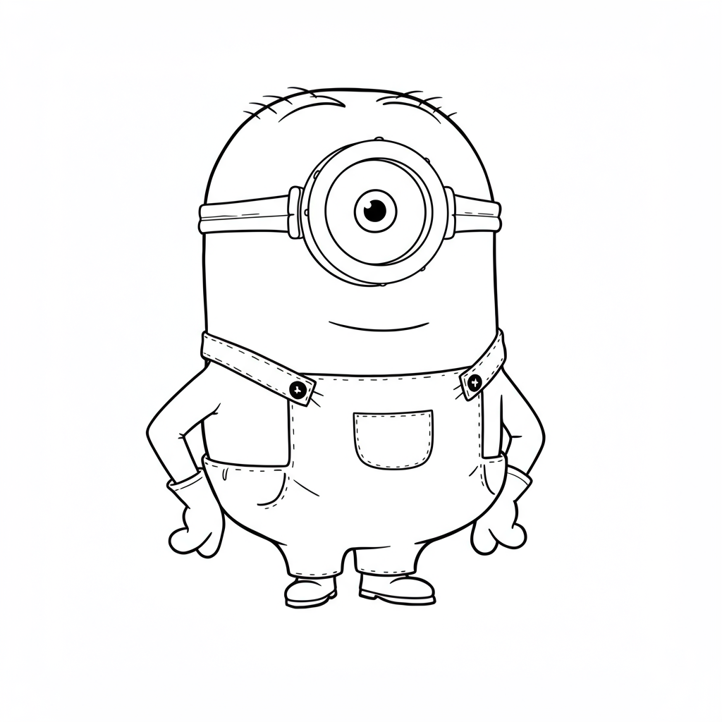 minion detailed coloring page