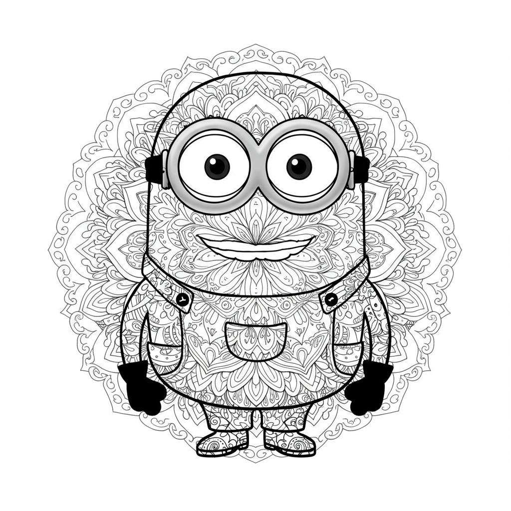 minion mandala coloring page