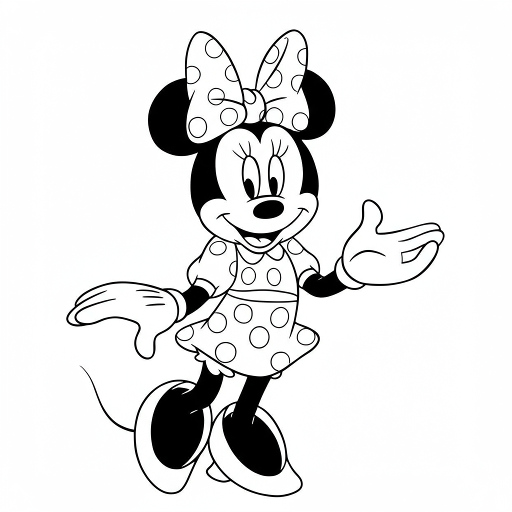 minnie mouse soyut boyama sayfası