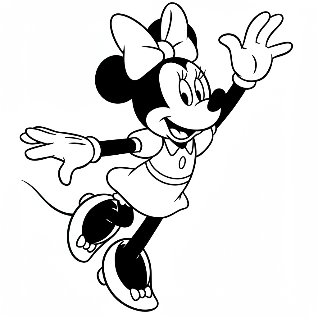 minnie mouse aksiyon boyama sayfası