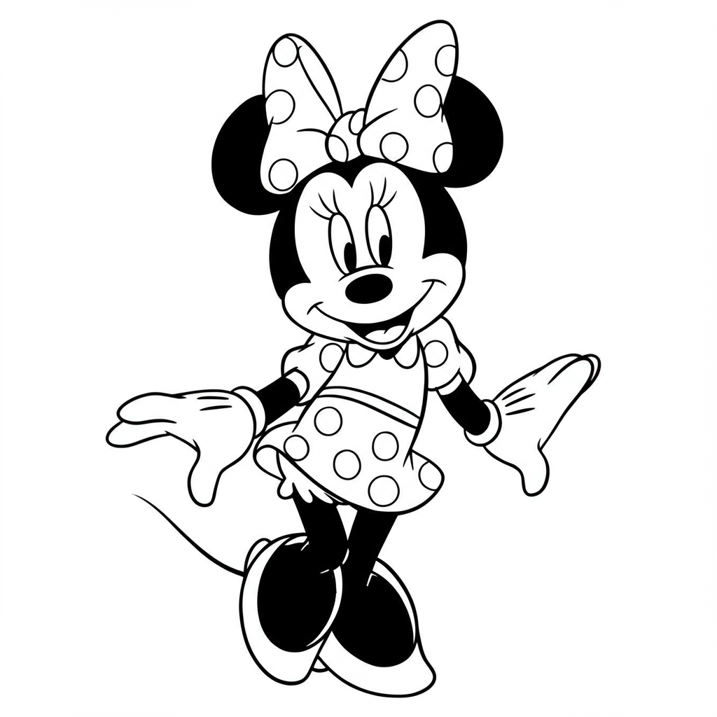 minnie mouse çizgi film boyama sayfası