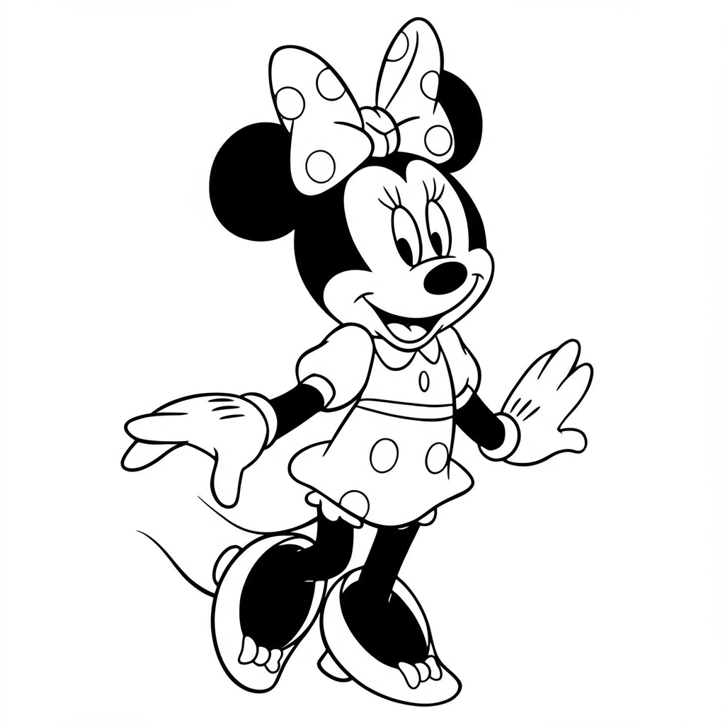 minnie mouse kolay boyama sayfası