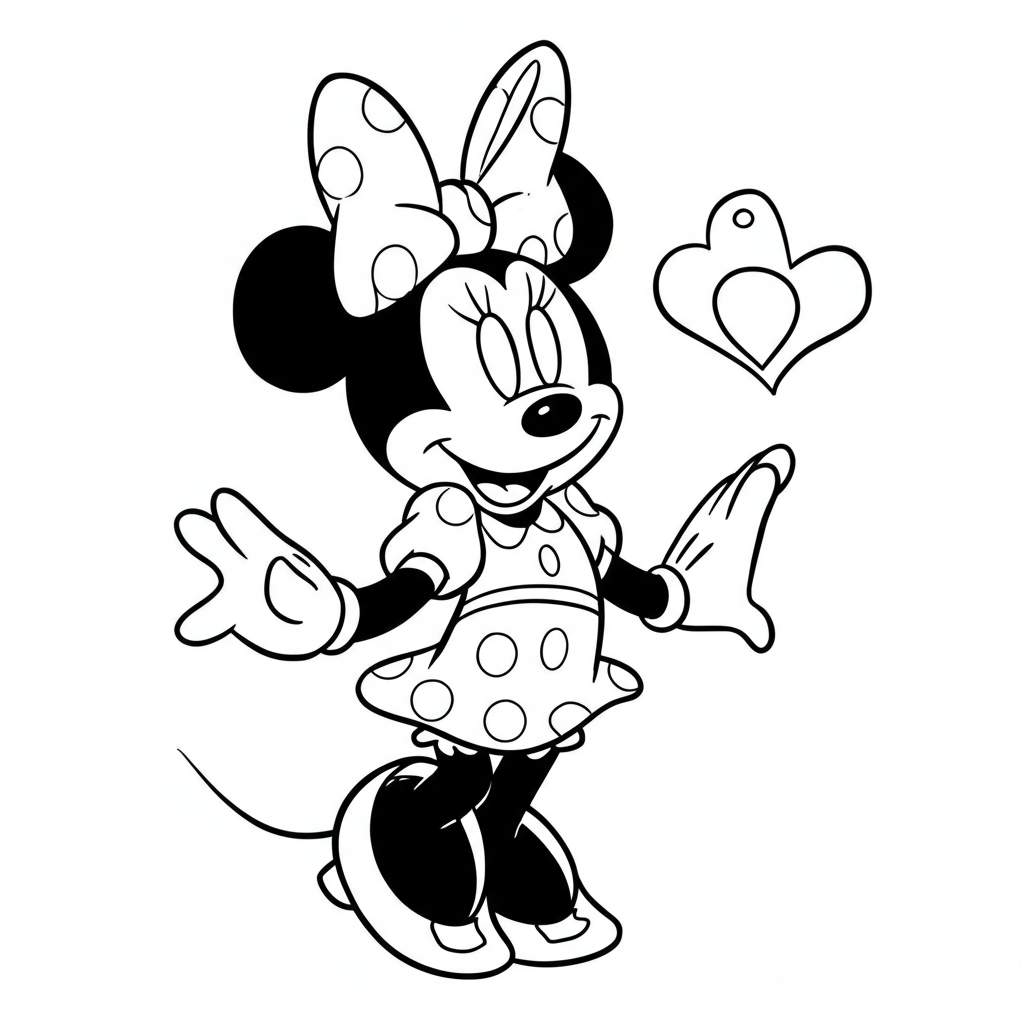 minnie mouse eğitici boyama sayfası