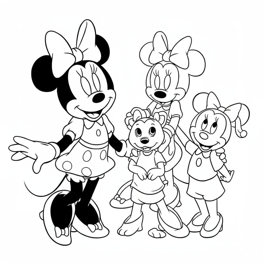 minnie mouse aile boyama sayfası