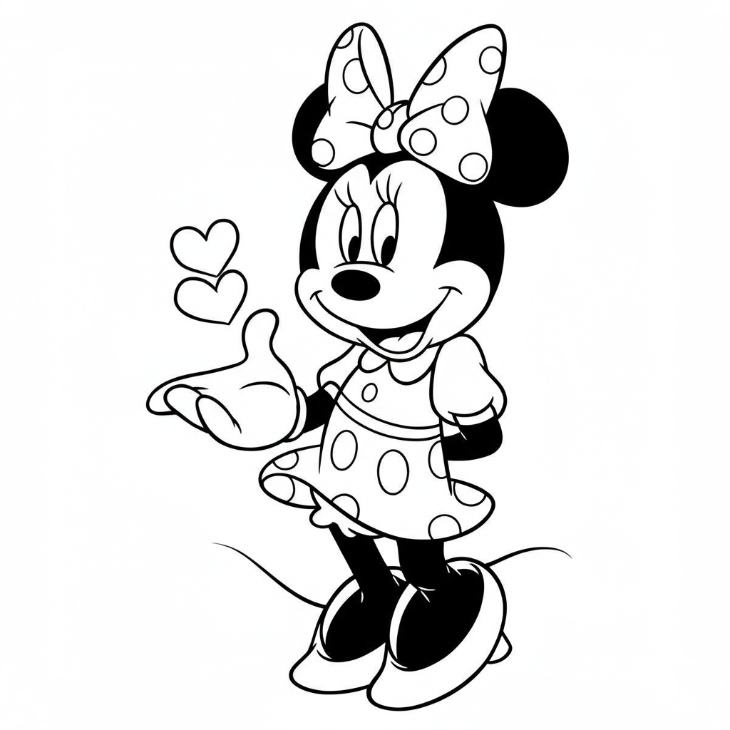 minnie mouse portre boyama sayfası
