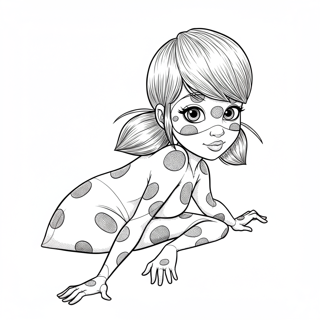 página para colorir abstrata de miraculous ladybug