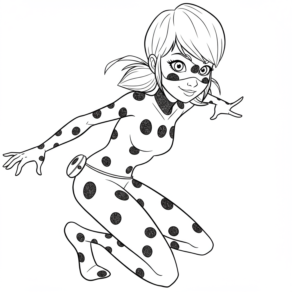 página para colorir de desenho animado de miraculous ladybug