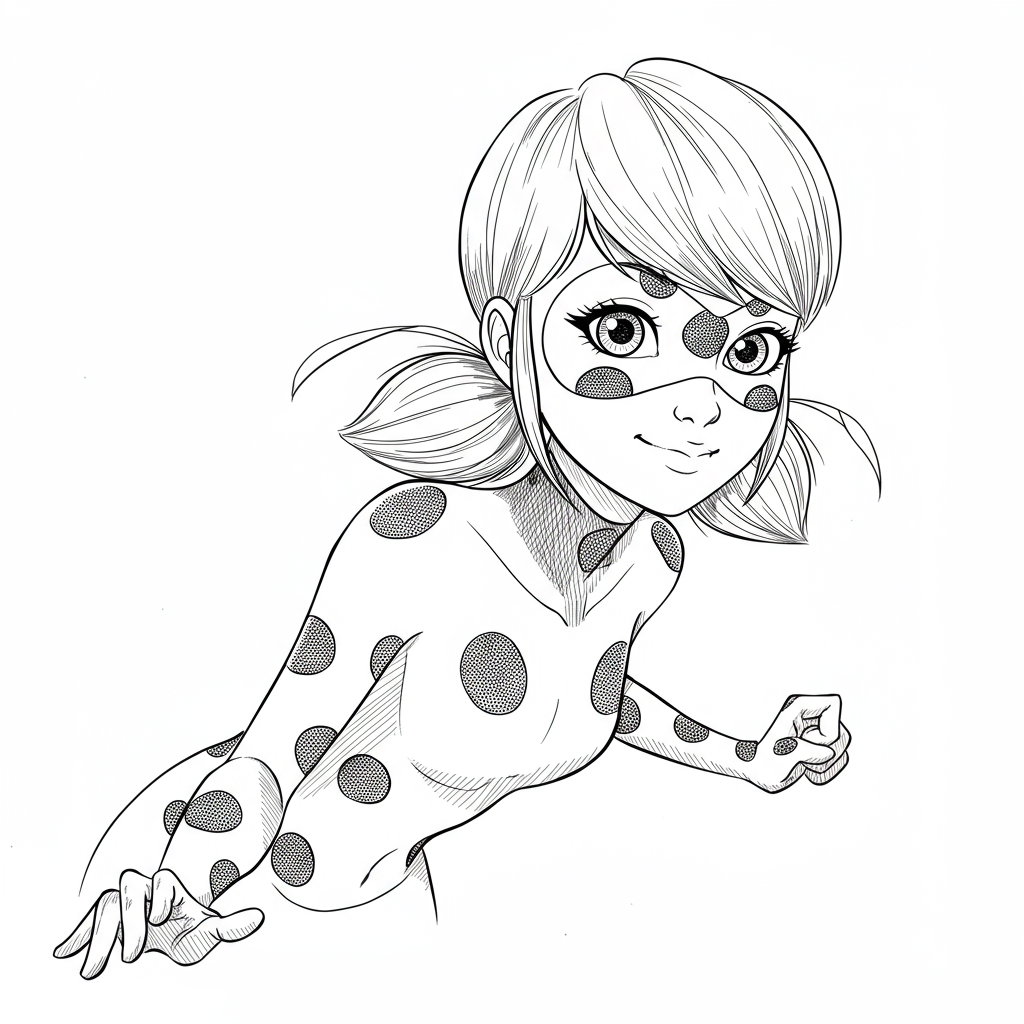 página para colorir fofa de miraculous ladybug