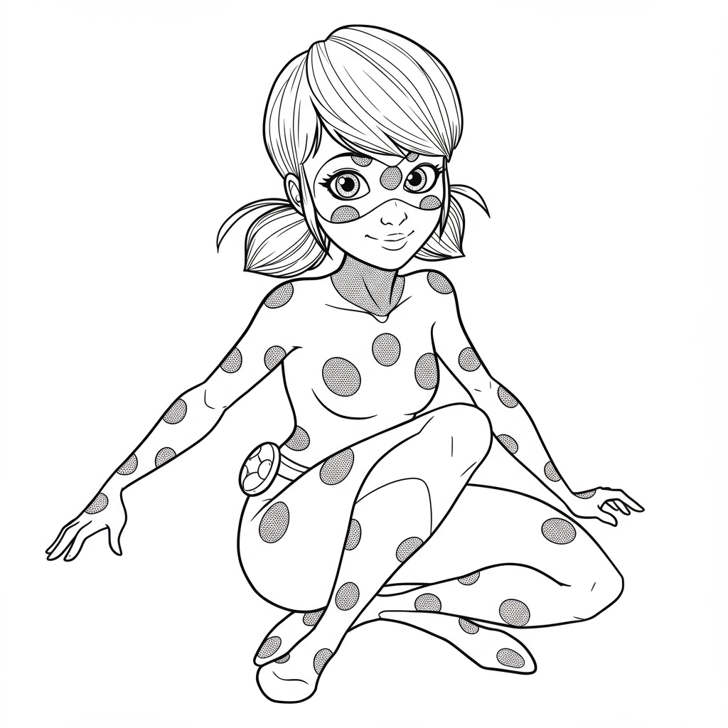 página para colorir fácil de miraculous ladybug