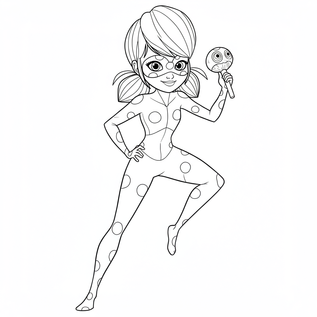 página para colorir educativa de miraculous ladybug