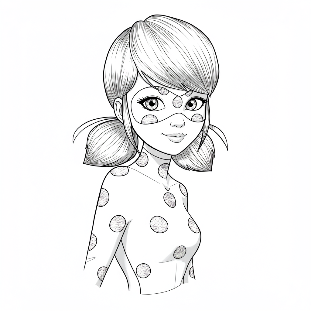 página para colorir de padrão de miraculous ladybug