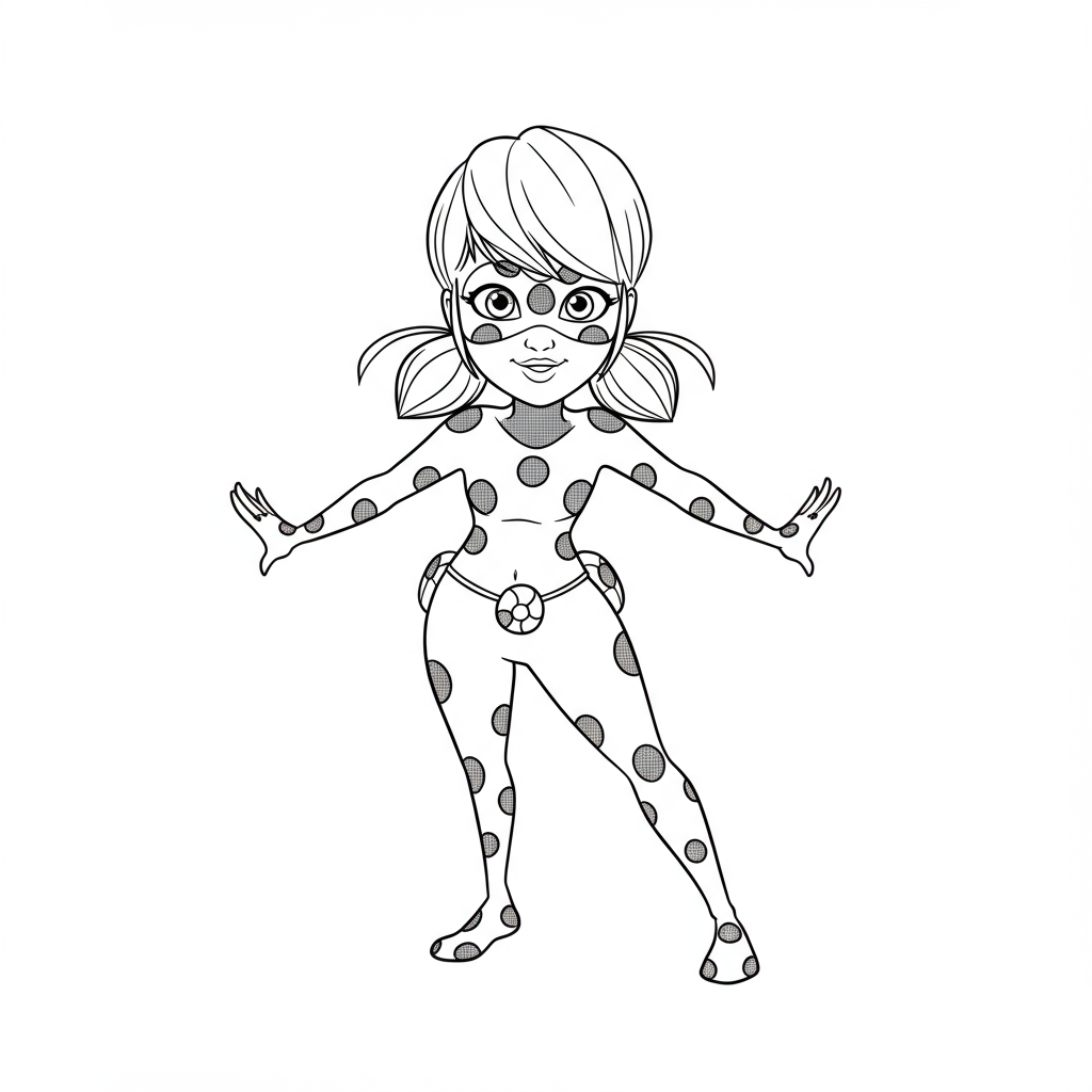 página para colorir simples de miraculous ladybug