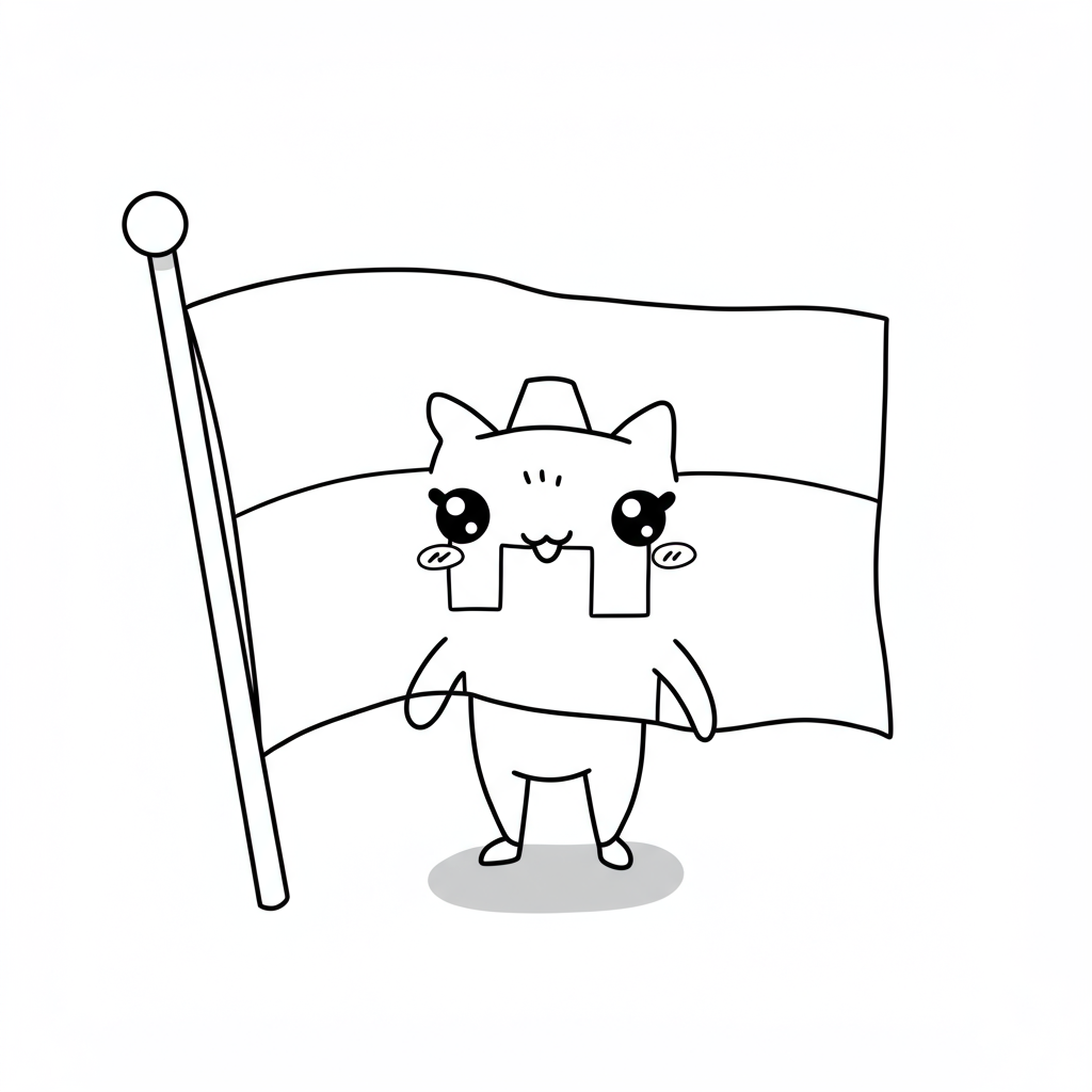 monaco flag cute coloring page